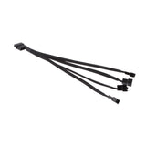 1PCS 3/4 pin Fan Splitter Y Extension Power Cable Sleeved 1 to 4Ports - Aladdin Shoppers