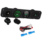 2.1 /1Amps Dual USB Rocker Style Fast Charger with Integrated Voltmeter, Green Backlit Led - Aladdin Shoppers