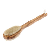 2 in 1 Dual Sides Elliptical Brush Natural Bristles Scrubber Long Handle SPA Shower Brush Bamboo Bath Brushes - Aladdin Shoppers