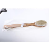 2 in 1 Dual Sides Elliptical Brush Natural Bristles Scrubber Long Handle SPA Shower Brush Bamboo Bath Brushes - Aladdin Shoppers