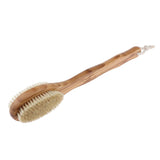 2 in 1 Dual Sides Elliptical Brush Natural Bristles Scrubber Long Handle SPA Shower Brush Bamboo Bath Brushes - Aladdin Shoppers