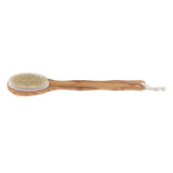 2 in 1 Dual Sides Elliptical Brush Natural Bristles Scrubber Long Handle SPA Shower Brush Bamboo Bath Brushes - Aladdin Shoppers