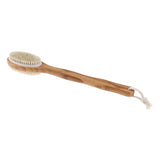 2 in 1 Dual Sides Elliptical Brush Natural Bristles Scrubber Long Handle SPA Shower Brush Bamboo Bath Brushes - Aladdin Shoppers