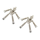 2 Pieces Antiqued Silver Tone Skeleton Body Skull Charm Pendants 84 x 34 mm / 3.31 x 1.34 inch for DIY Jewelry Craft Keychain Rings Bag Pendants Gift Accessories - Aladdin Shoppers