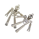 2 Pieces Antiqued Silver Tone Skeleton Body Skull Charm Pendants 84 x 34 mm / 3.31 x 1.34 inch for DIY Jewelry Craft Keychain Rings Bag Pendants Gift Accessories - Aladdin Shoppers