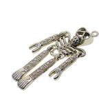 2 Pieces Antiqued Silver Tone Skeleton Body Skull Charm Pendants 84 x 34 mm / 3.31 x 1.34 inch for DIY Jewelry Craft Keychain Rings Bag Pendants Gift Accessories - Aladdin Shoppers