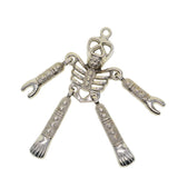 2 Pieces Antiqued Silver Tone Skeleton Body Skull Charm Pendants 84 x 34 mm / 3.31 x 1.34 inch for DIY Jewelry Craft Keychain Rings Bag Pendants Gift Accessories - Aladdin Shoppers