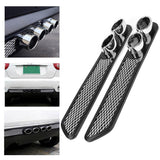 2 Pieces Car Auto Tail Grid Simulation Exhaust Pipe Tube Vent Double Cylinder Decorative Stickers - Aladdin Shoppers