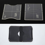 2 Pieces/Set Transparent Leather Craft Acrylic Card Holder Case Pattern Templates Stencils - Aladdin Shoppers