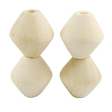 20 Pieces 30mm Geometric Rhombus Unpainted Natural Wood Unfinished Wooden Beads - Aladdin Shoppers