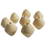 20 Pieces 30mm Geometric Rhombus Unpainted Natural Wood Unfinished Wooden Beads - Aladdin Shoppers