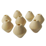 20 Pieces 30mm Geometric Rhombus Unpainted Natural Wood Unfinished Wooden Beads - Aladdin Shoppers