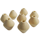 20 Pieces 30mm Geometric Rhombus Unpainted Natural Wood Unfinished Wooden Beads - Aladdin Shoppers