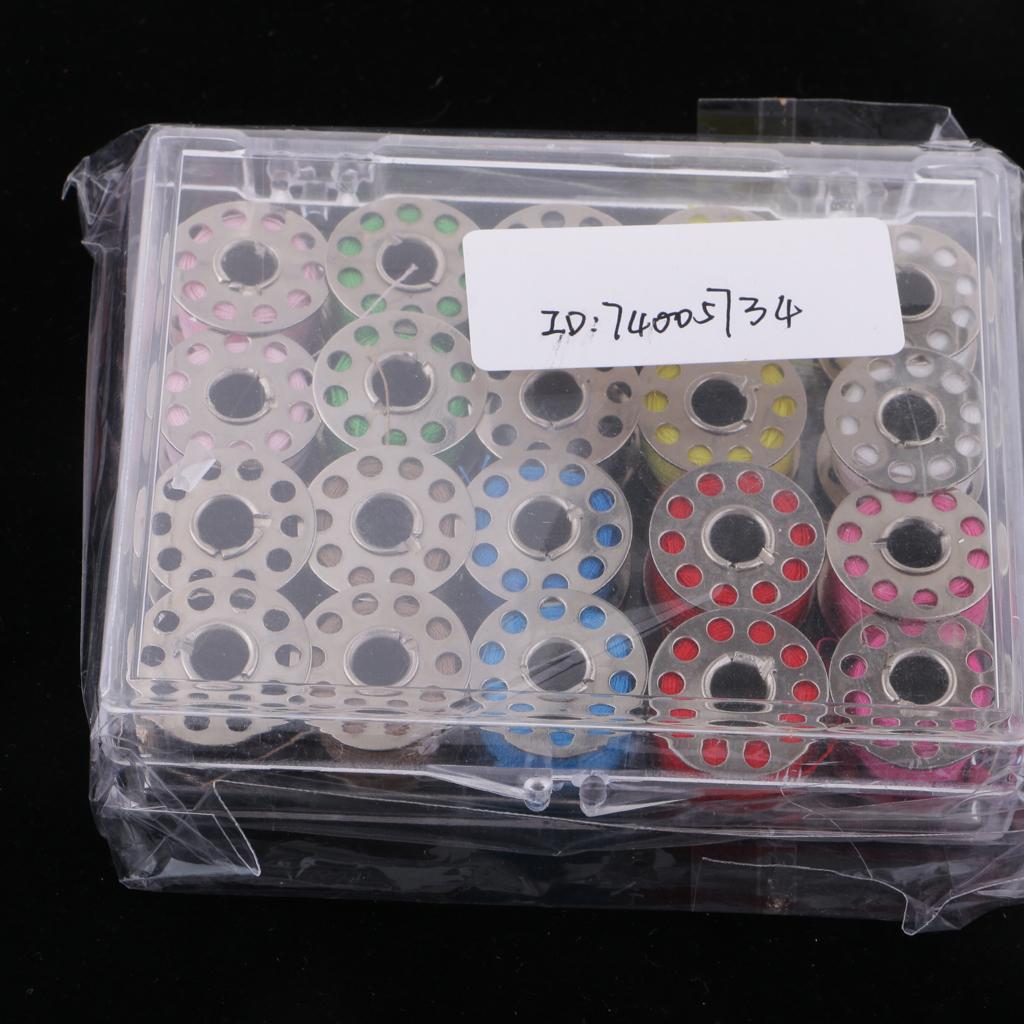 20 Pieces Cotton Colorful Sewing Thread + 20 Grid Stainless Steel Machine Bobbins - Aladdin Shoppers