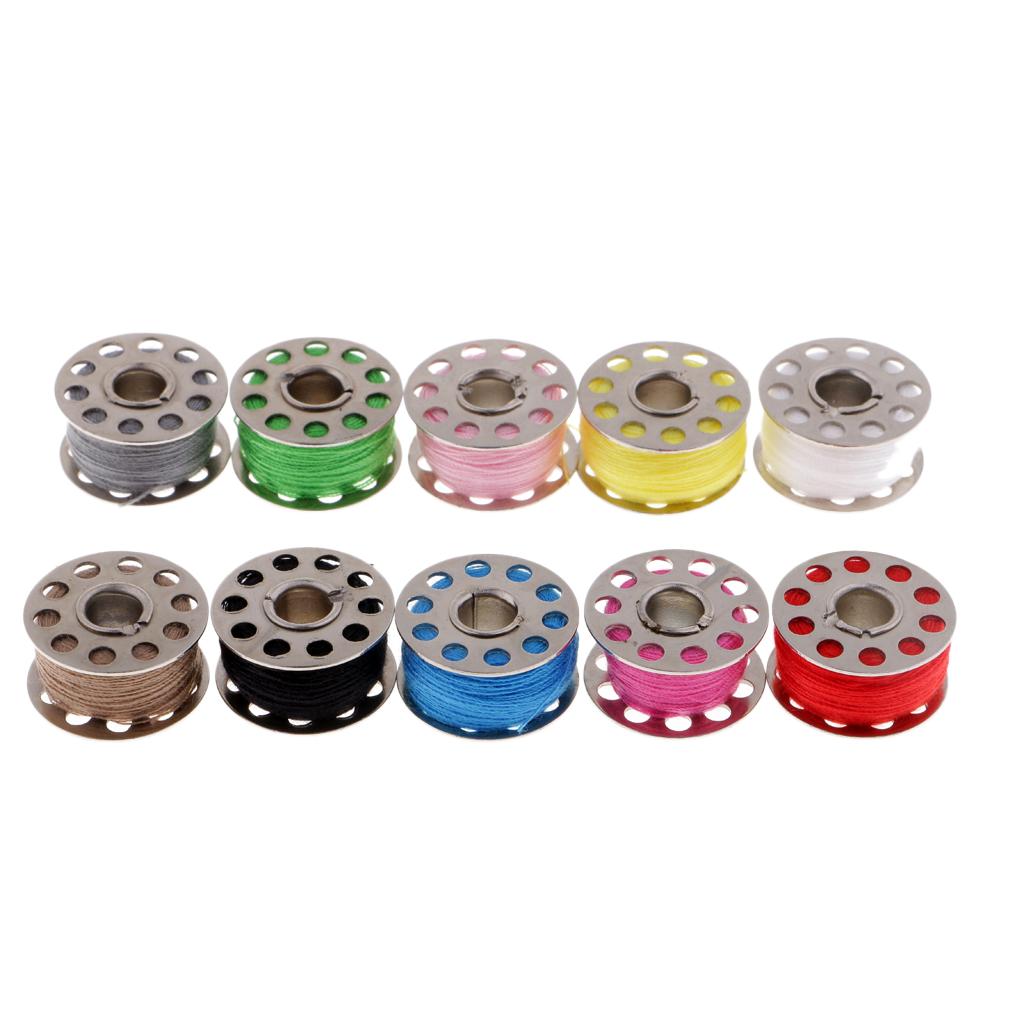 20 Pieces Cotton Colorful Sewing Thread + 20 Grid Stainless Steel Machine Bobbins - Aladdin Shoppers
