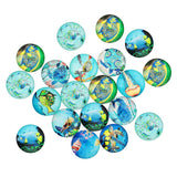 20 Pieces Sea World Style Multifunction Flatback Fridge Magnet Glass Cabochons Floral Dome Flat Back Scrapbook Decors 12mm - Aladdin Shoppers