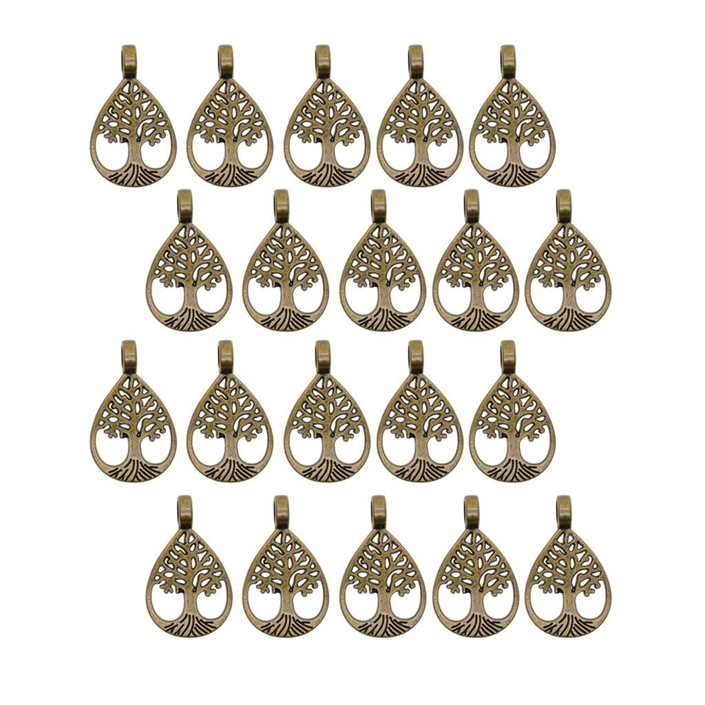 20 Pieces Vintage Style Bronze Tree Of Life Charms Pendant DIY Jewelry Making Accessory - Aladdin Shoppers