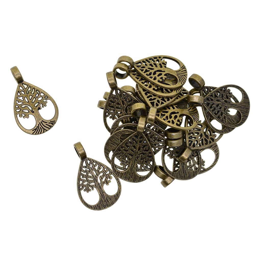 20 Pieces Vintage Style Bronze Tree Of Life Charms Pendant DIY Jewelry Making Accessory - Aladdin Shoppers