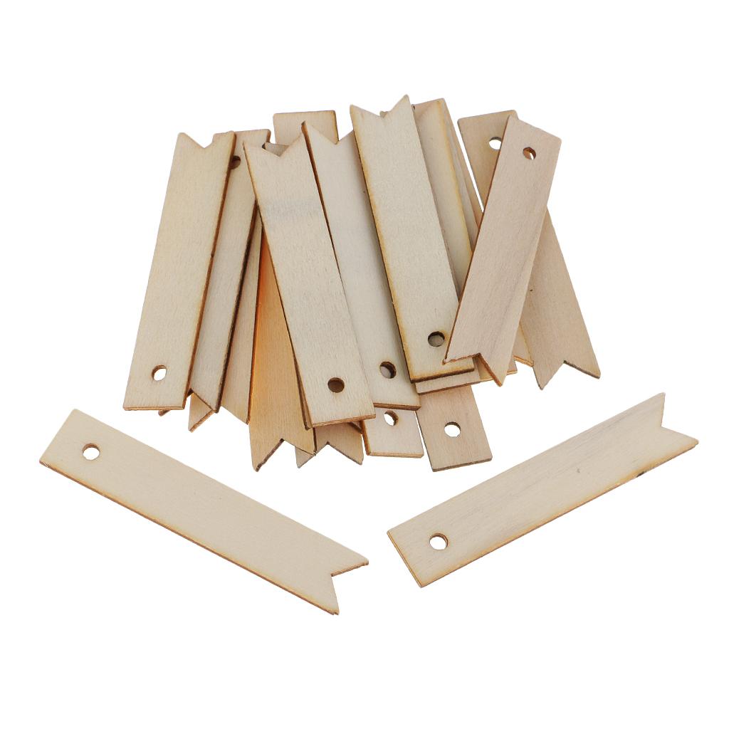 20 Pieces Wood Hanging Craft Pendant Tag Sewing Scrapbooking Rectangle Hanging Tags - Aladdin Shoppers