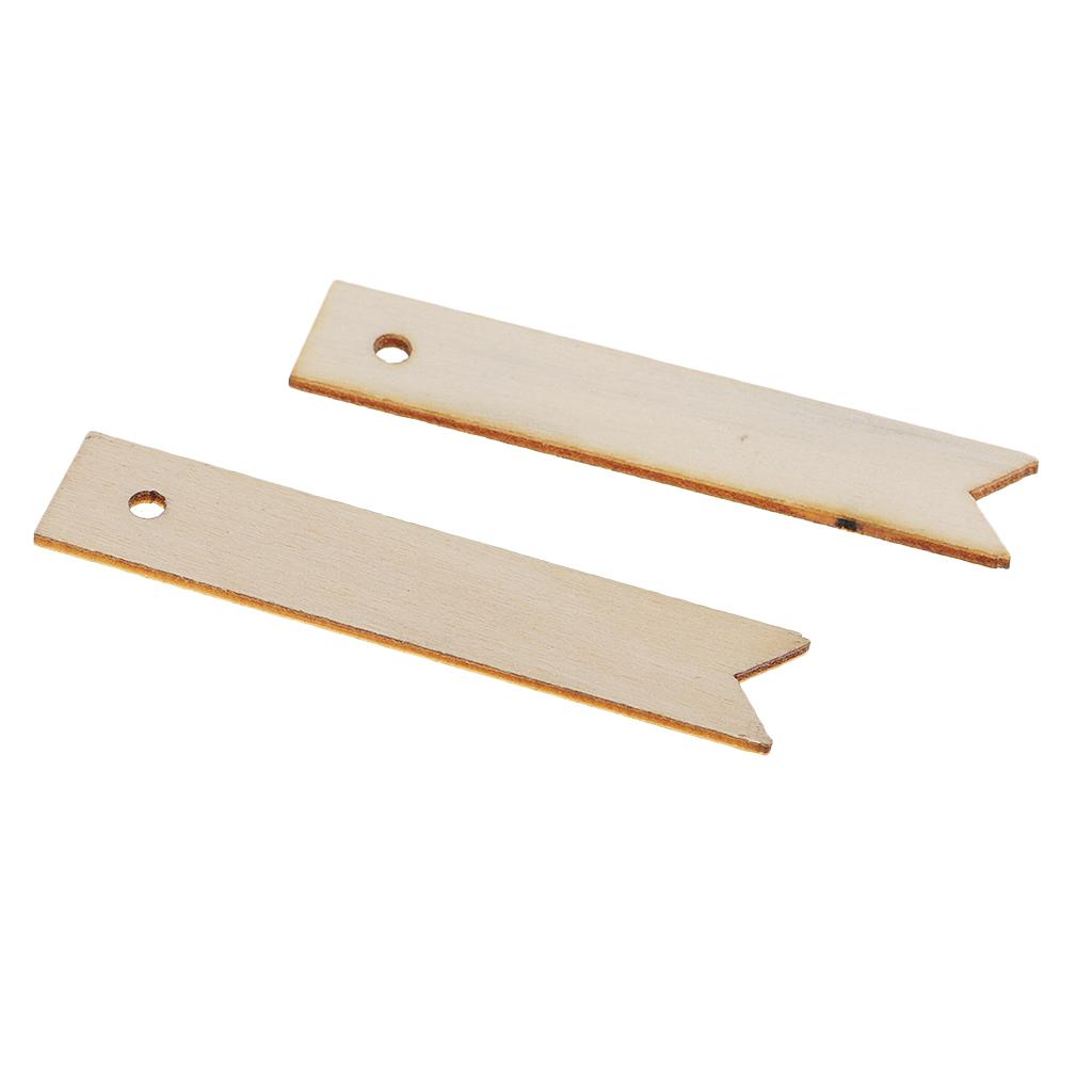 20 Pieces Wood Hanging Craft Pendant Tag Sewing Scrapbooking Rectangle Hanging Tags - Aladdin Shoppers