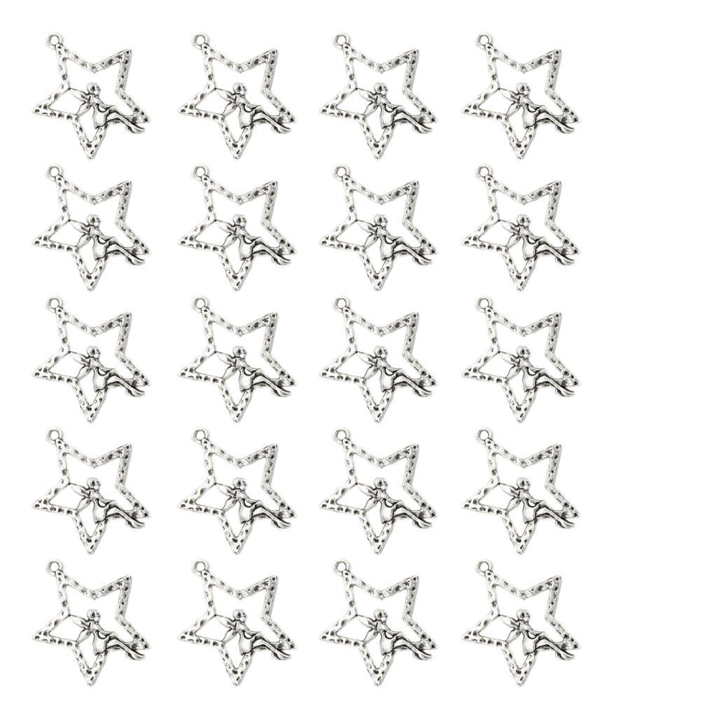 20 Pieces/Lot DIY Crafts Vintage Zinc Alloy Accessories Star Charm Pendants - Aladdin Shoppers