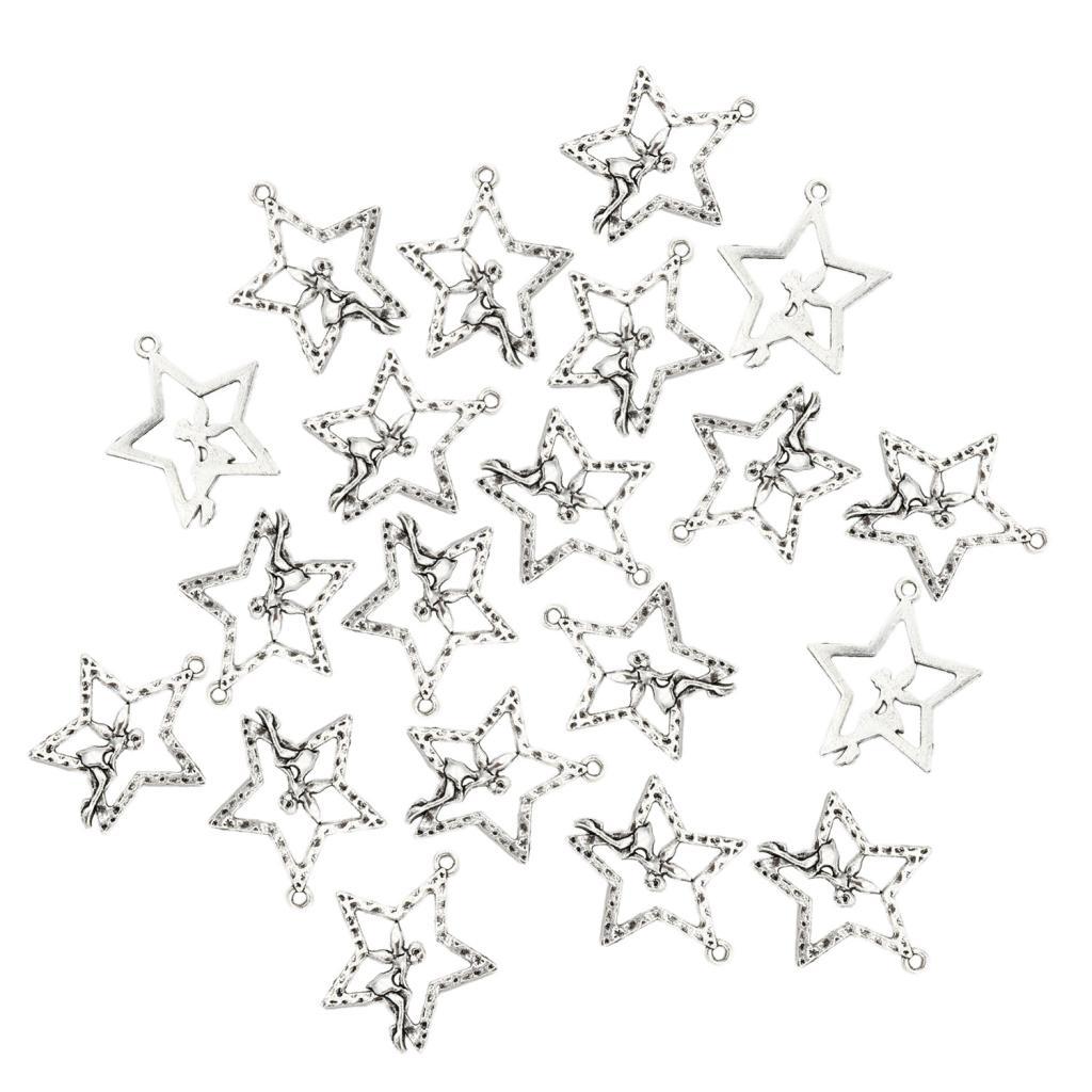 20 Pieces/Lot DIY Crafts Vintage Zinc Alloy Accessories Star Charm Pendants - Aladdin Shoppers