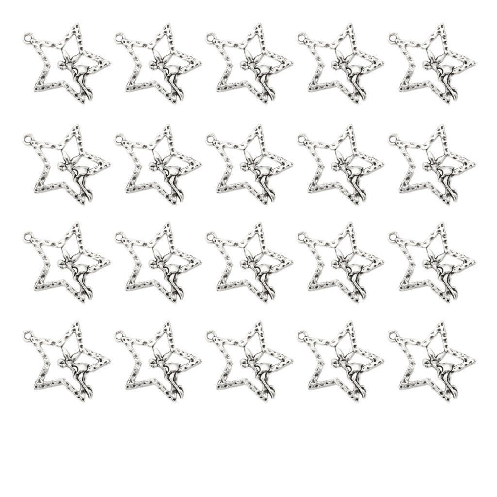 20 Pieces/Lot DIY Crafts Vintage Zinc Alloy Accessories Star Charm Pendants - Aladdin Shoppers
