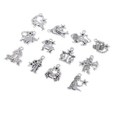 24 Pieces Silver Constellation Alloy Charm Pendants - 12 Designs Constellations - Aladdin Shoppers