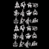 24 Pieces Silver Constellation Alloy Charm Pendants - 12 Designs Constellations - Aladdin Shoppers