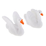 2Pcs Miniature Swan Fairy Garden Micro Landscape Decor Bonsai DIY Craft Gift - Aladdin Shoppers