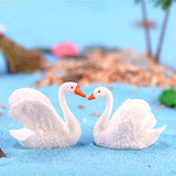 2Pcs Miniature Swan Fairy Garden Micro Landscape Decor Bonsai DIY Craft Gift - Aladdin Shoppers