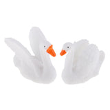 2Pcs Miniature Swan Fairy Garden Micro Landscape Decor Bonsai DIY Craft Gift - Aladdin Shoppers