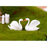 2Pcs Miniature Swan Fairy Garden Micro Landscape Decor Bonsai DIY Craft Gift - Aladdin Shoppers