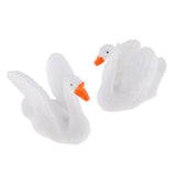 2Pcs Miniature Swan Fairy Garden Micro Landscape Decor Bonsai DIY Craft Gift - Aladdin Shoppers