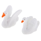 2Pcs Miniature Swan Fairy Garden Micro Landscape Decor Bonsai DIY Craft Gift - Aladdin Shoppers