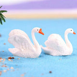 2Pcs Miniature Swan Fairy Garden Micro Landscape Decor Bonsai DIY Craft Gift - Aladdin Shoppers