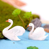 2Pcs Miniature Swan Fairy Garden Micro Landscape Decor Bonsai DIY Craft Gift - Aladdin Shoppers