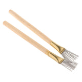 2pcs Wooden Handle Design Clay Pottery Ceramic Soap Engraving/Scraping Tools Stainless Steel Wire Brush/Scraper - Aladdin Shoppers