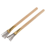 2pcs Wooden Handle Design Clay Pottery Ceramic Soap Engraving/Scraping Tools Stainless Steel Wire Brush/Scraper - Aladdin Shoppers