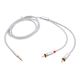 3.5mm Stereo Male Plug to 2 RCA Audio Male Adapter Speaker Cable Cord White - Aladdin Shoppers