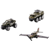 3 Pieces 1:64 Scale Battlefield Cross-country Vehicle Missile Truck Fighter Plane Army Sand Scene Model Replacement - Aladdin Shoppers