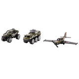 3 Pieces 1:64 Scale Battlefield Cross-country Vehicle Missile Truck Fighter Plane Army Sand Scene Model Replacement - Aladdin Shoppers