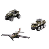 3 Pieces 1:64 Scale Battlefield Cross-country Vehicle Missile Truck Fighter Plane Army Sand Scene Model Replacement - Aladdin Shoppers