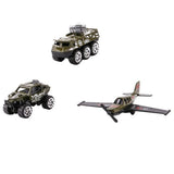 3 Pieces 1:64 Scale Battlefield Cross-country Vehicle Missile Truck Fighter Plane Army Sand Scene Model Replacement - Aladdin Shoppers