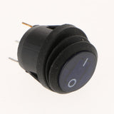 3 pieces Waterproof Round Illuminated Rocker Switch, ON-OFF Action, Blue LED , 0.7" Quick Connect Terminals, 12V/200V - Aladdin Shoppers