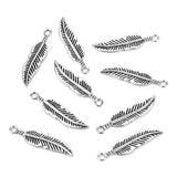 30 Pcs Ancient Silver Leaves Pendants Necklace Charms For Jewelry Crafting - Aladdin Shoppers