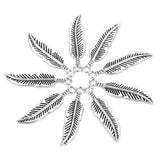 Maxbell 30 Pcs Ancient Silver Leaves Pendants Necklace Charms For Jewelry Crafting