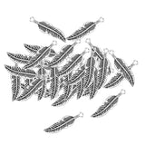 30 Pcs Ancient Silver Leaves Pendants Necklace Charms For Jewelry Crafting - Aladdin Shoppers