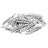 30 Pcs Ancient Silver Leaves Pendants Necklace Charms For Jewelry Crafting - Aladdin Shoppers