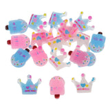 30Pc Crown Ice Shape Cute Flatbck Resin Embellishments For Phone Hairs/Craft - Aladdin Shoppers